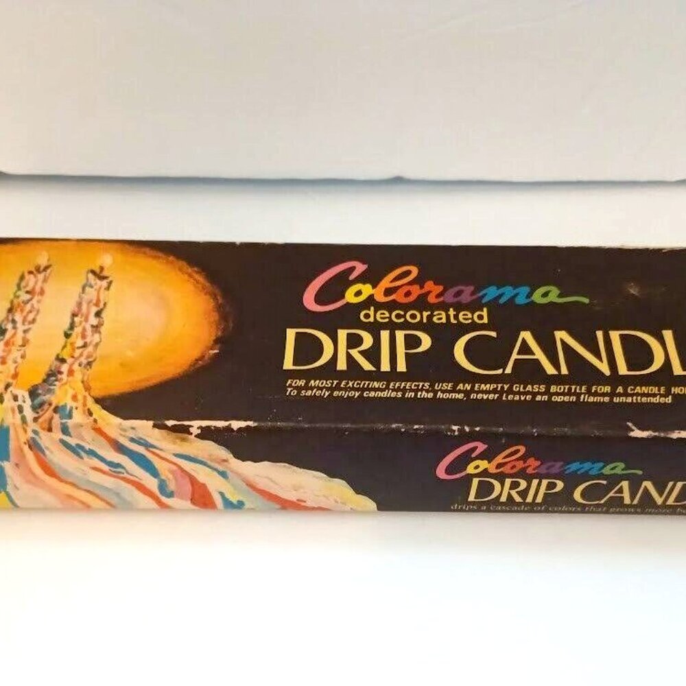 Vintage Tapered Colorama 12 Inch Drip Candles ‎ MCM C-22 Cascade of color
